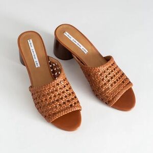 &Other Stories Woven Leather Mules - Tan SZ 7